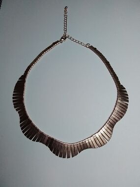 Vintage Brass Fan Fringe Collar Necklace